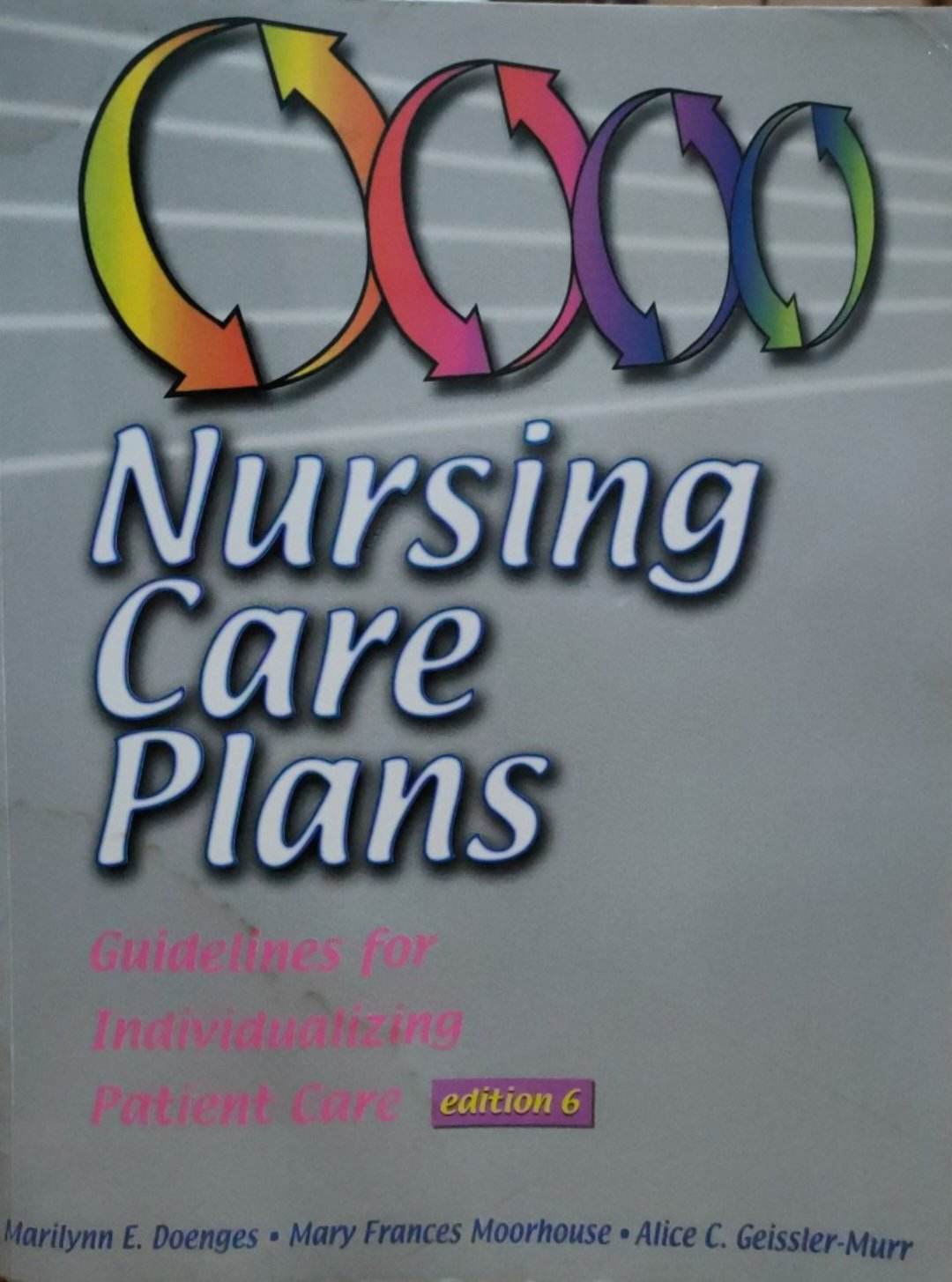 Book cover: Nursing care plans: guidelines for individualizing patient care.