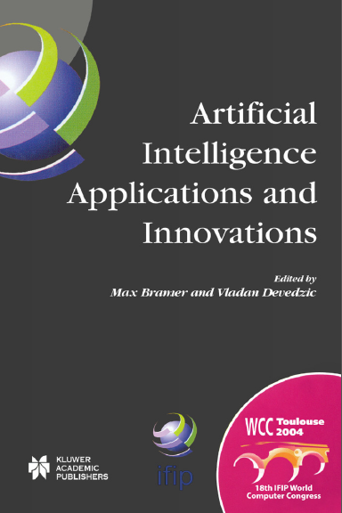 Book cover: Artificial intelligence applications and innovations