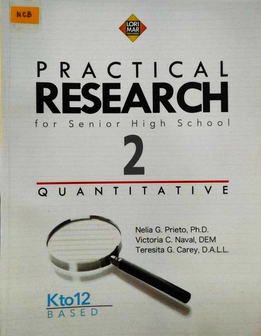 Book cover: Practical research 2: for senior high school, quantitative