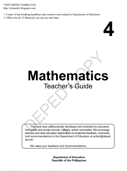 Book cover: Mathematics - grade 4: teacher's guide.