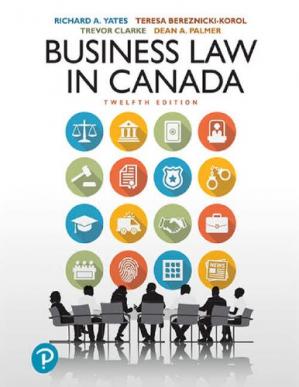 Book cover: Business law in canada