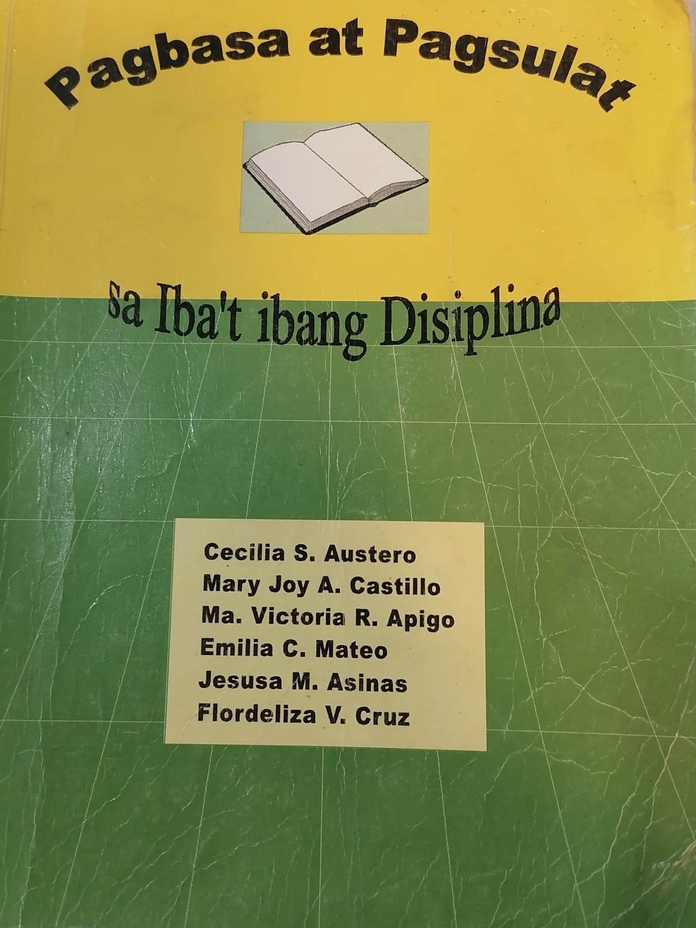 Book cover: Pagbasa at pagsulat sa ibat-ibang disiplina
