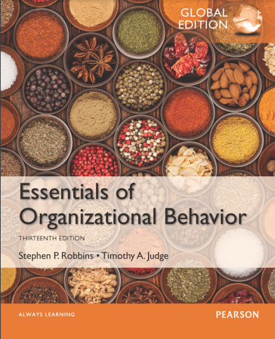 Book cover: Essentials of organizational behavior.