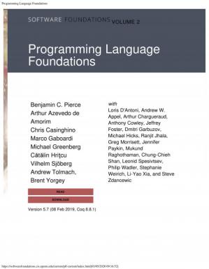Book cover: Programming language foundations