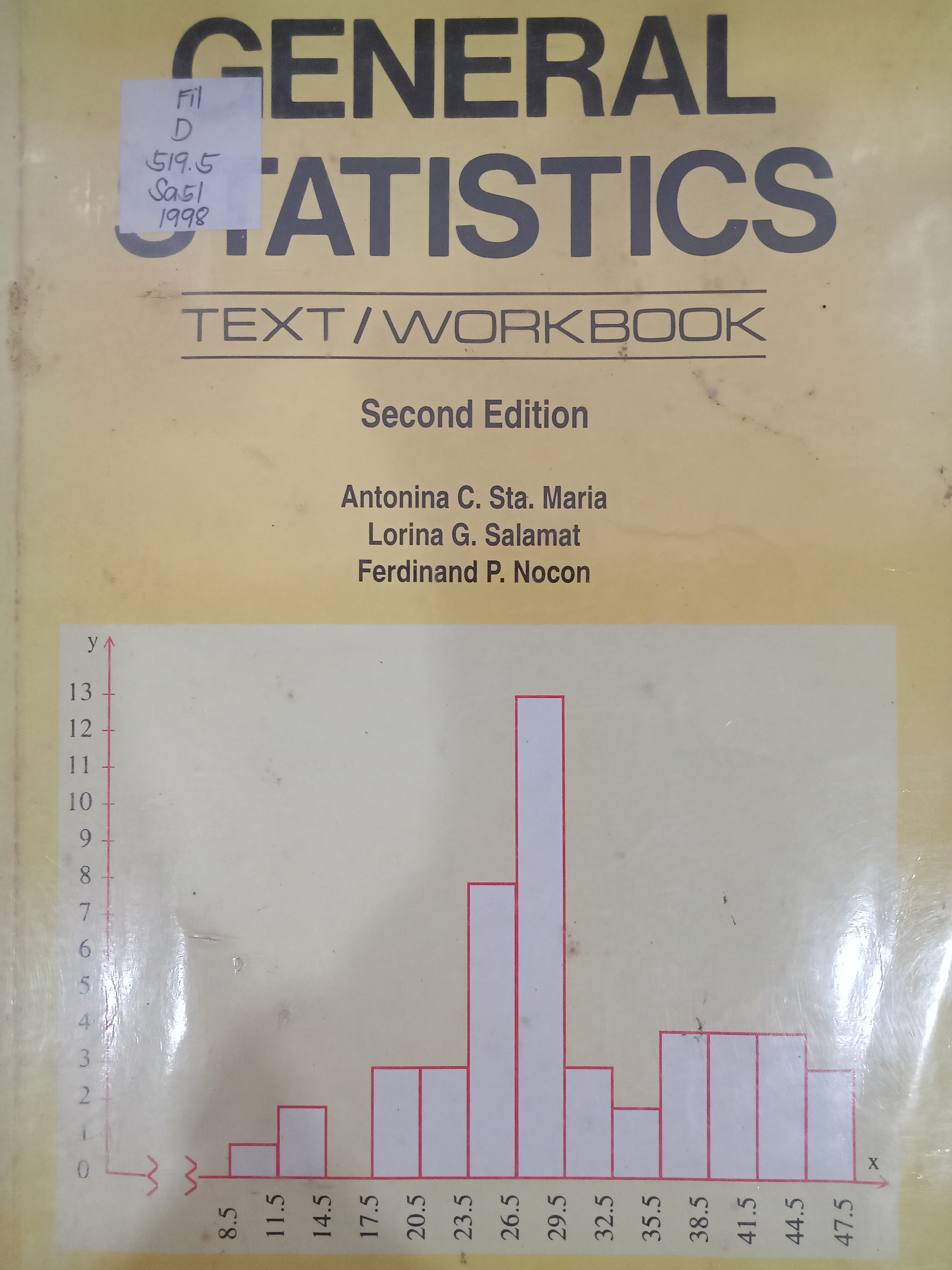 Book cover: General Statistics: text/workbook