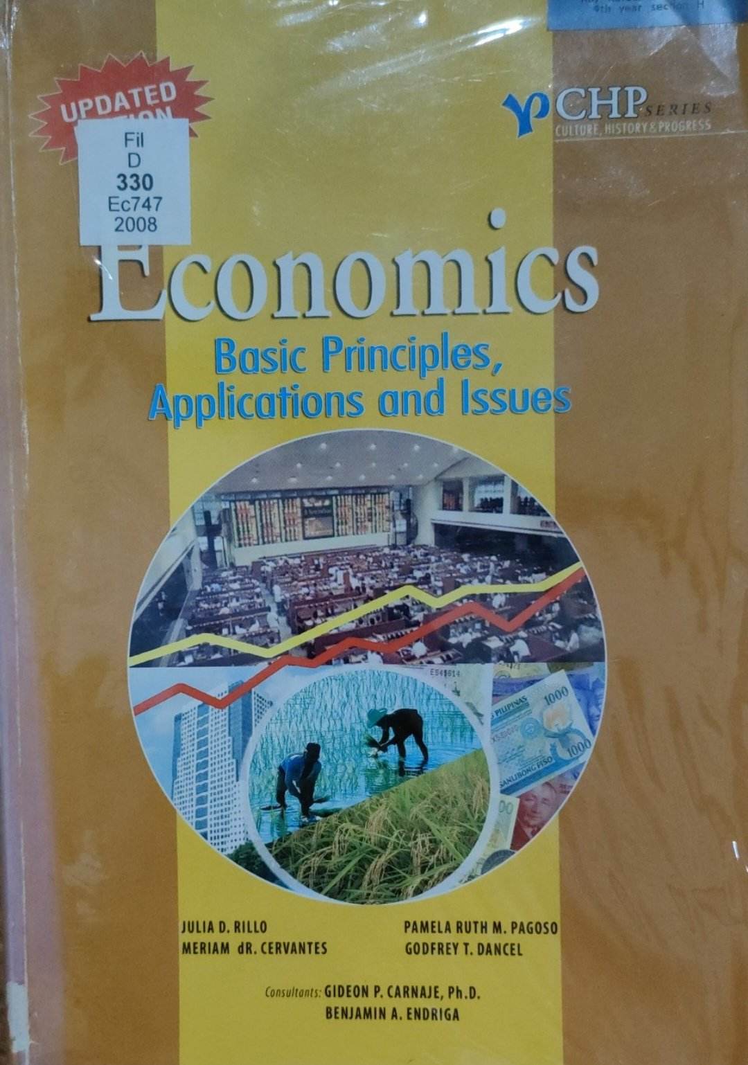 Book cover: Economics: basic principles, applications and issues.