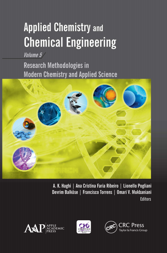 Book cover: Applied chemistry and chemical engineering volume 5: research methodologies in modern chemistry and applied science