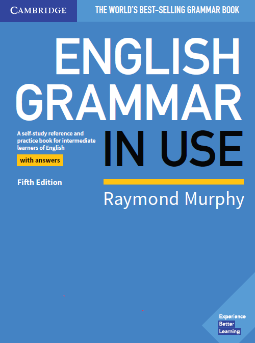 Book cover: English grammar in use: a self-study reference and practice book for intermediate learners of English.