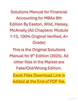 Book cover: Solutions manual for financial accounting for mbas