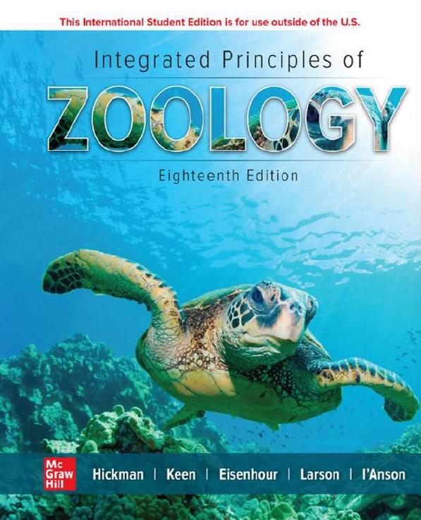 Book cover: Integrated principles of zoology