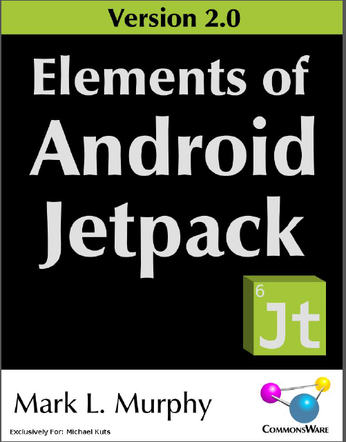 Book cover: Elements of Android Jetpack version 2.0