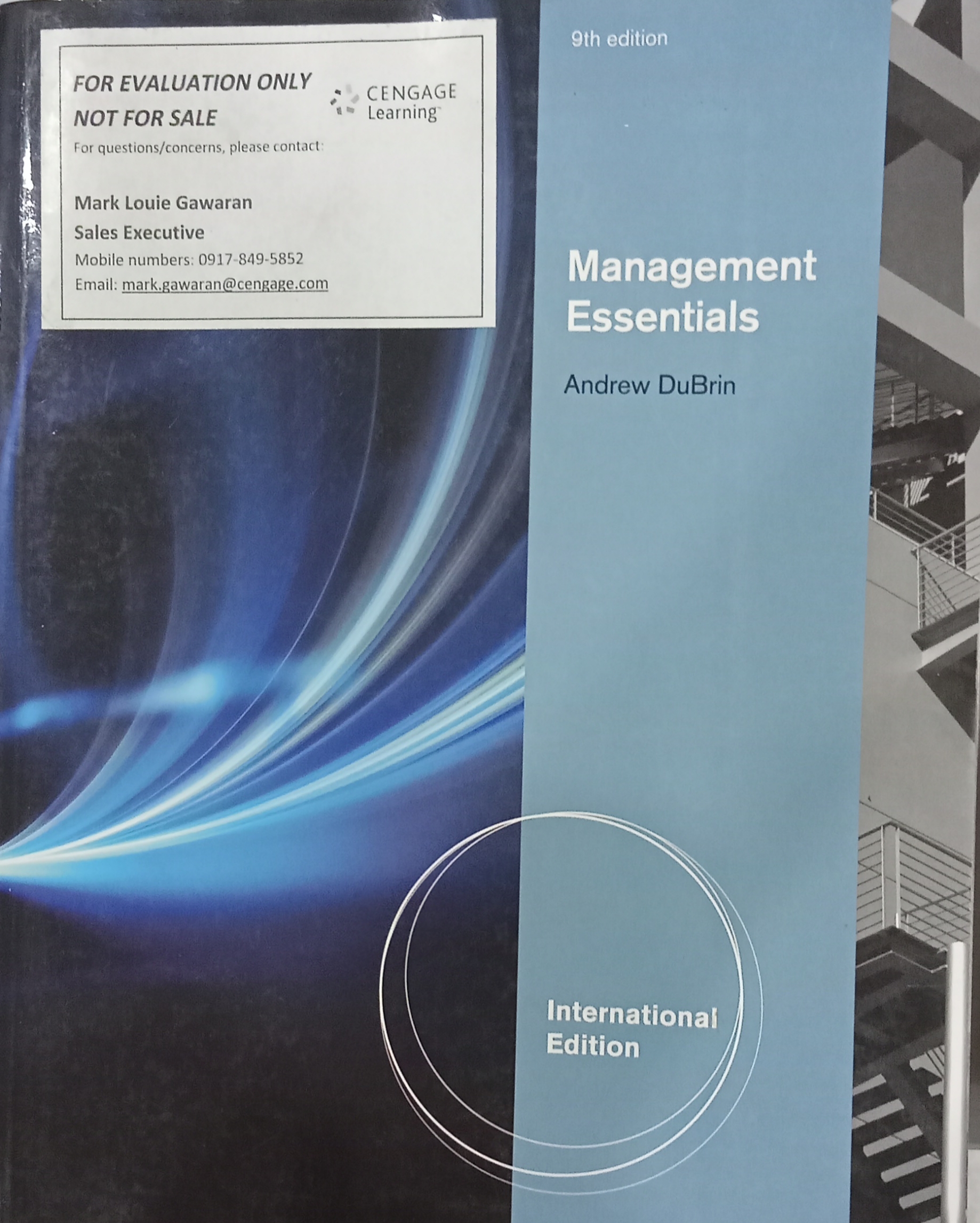 Book cover: Management essentials