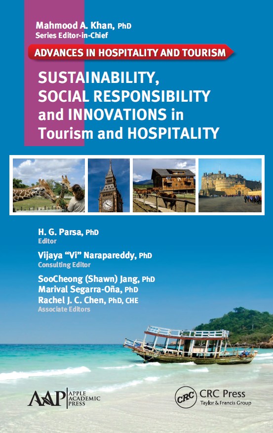 Book cover: Sustainability, social responsibility, and innovations in tourism and hospitality.