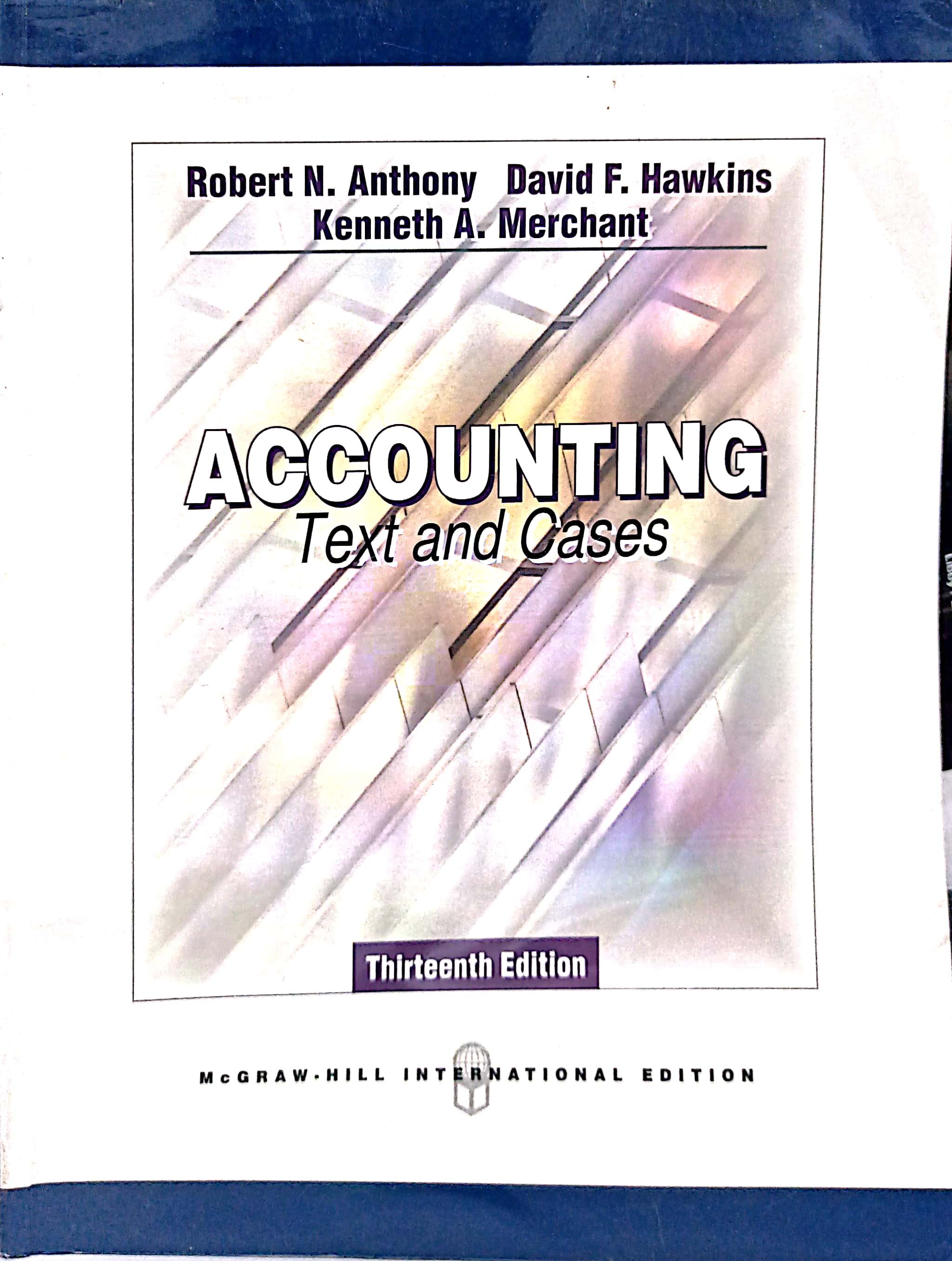 Book cover: Accounting text and cases