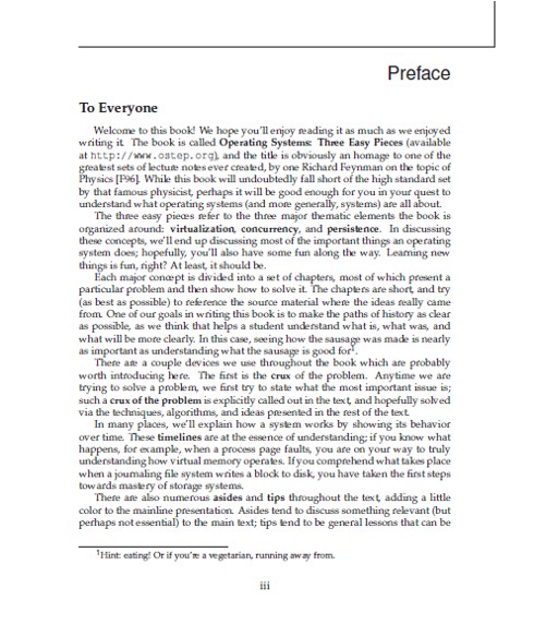 Book cover: Operating systems : three easy pieces