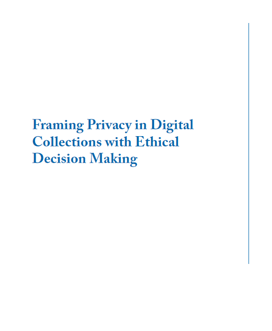 Book cover: Framing privacy in digital collections with ethical decision making