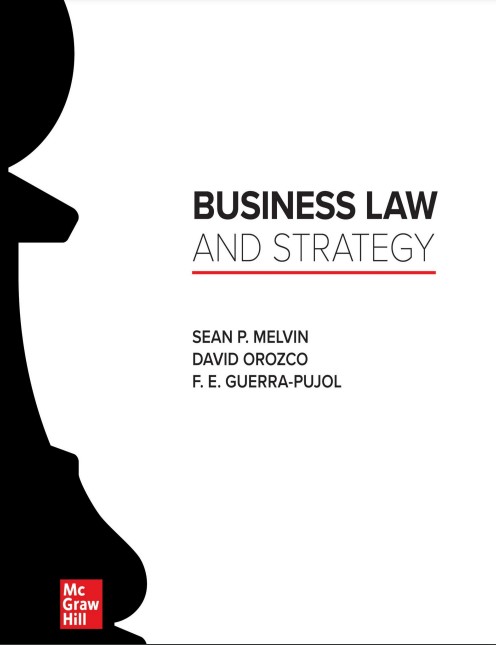 Book cover: Business law and strategy.