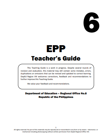 Book cover: EPP teacher's guide