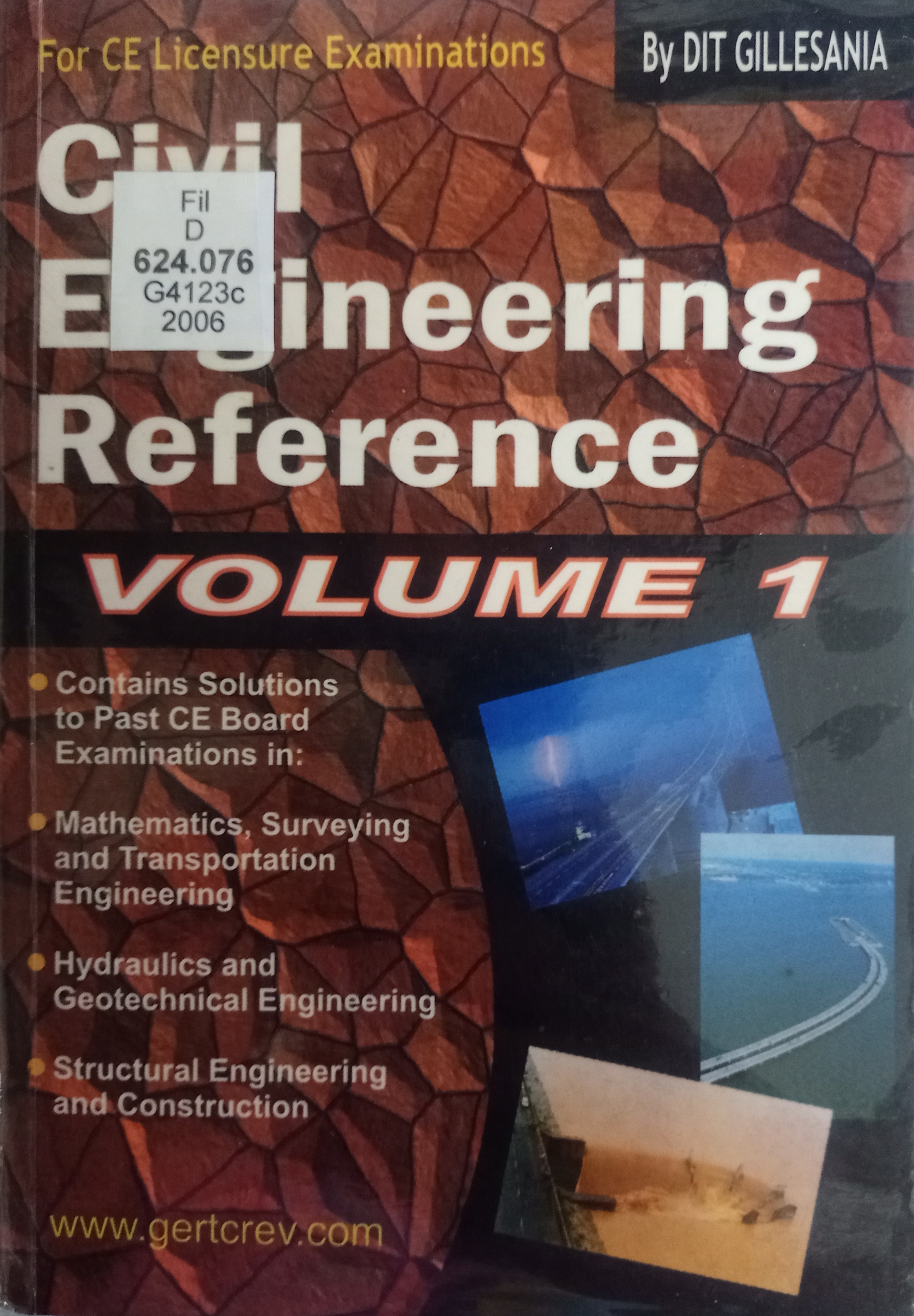 Book cover: Civil engineering reference : for licensure examinations vol. 1