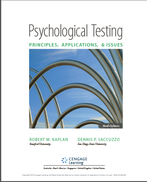 Book cover: Psychological testing principles, applications, and issues