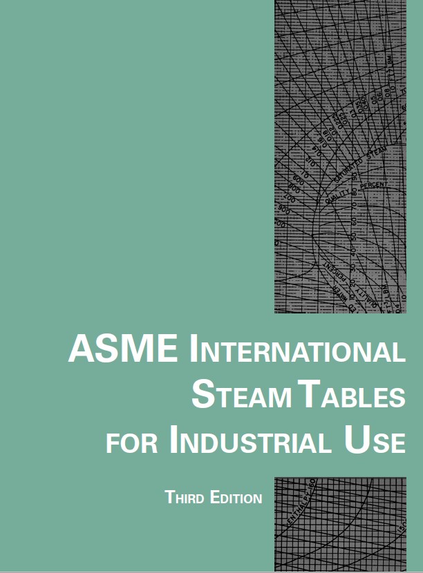 Book cover: ASME international steam tables for industrial use.