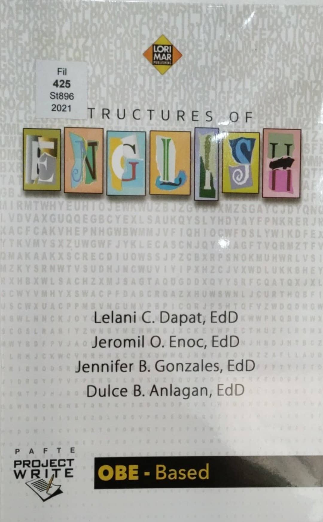 Book cover: Structures of english