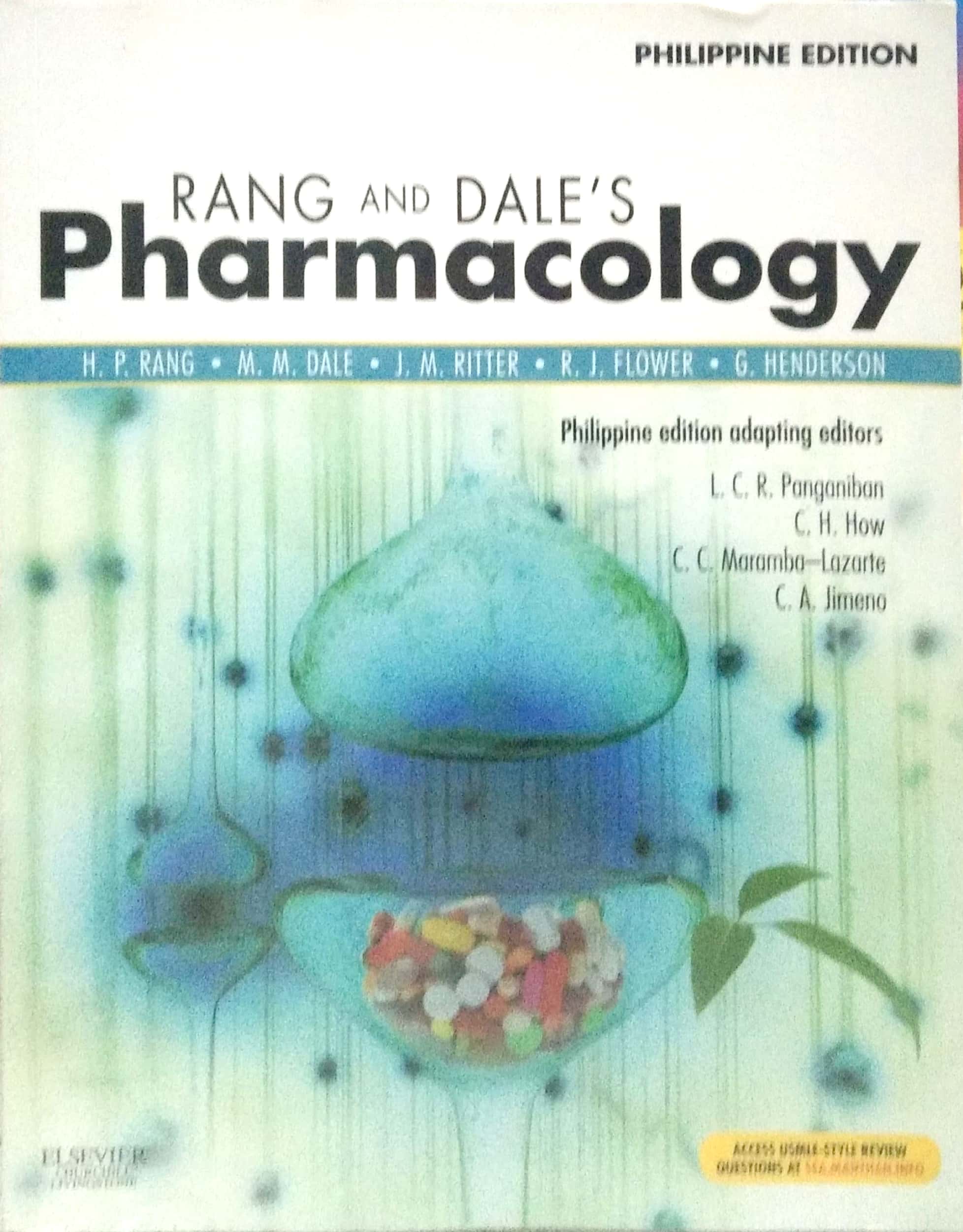 Book cover: Rang and Dale's Pharmacology Elsevier Churchill Living Stone.