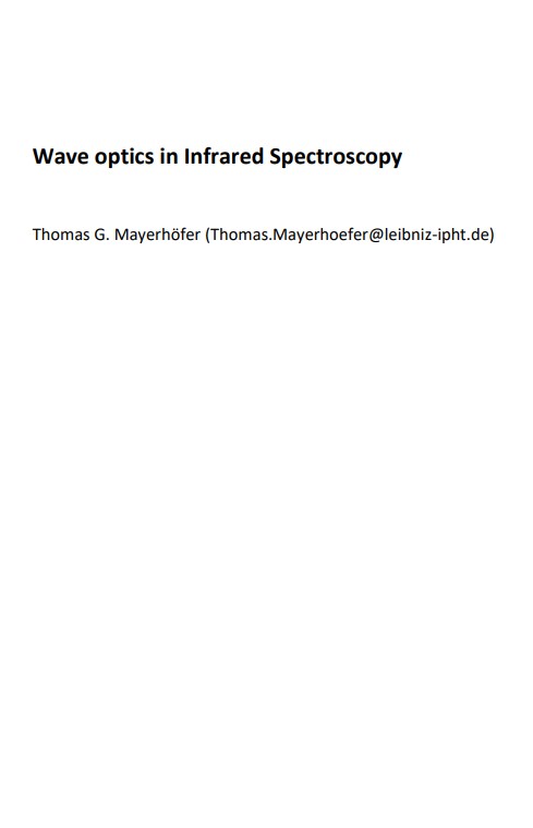 Book cover: Wave optics in Infrared Spectroscopy