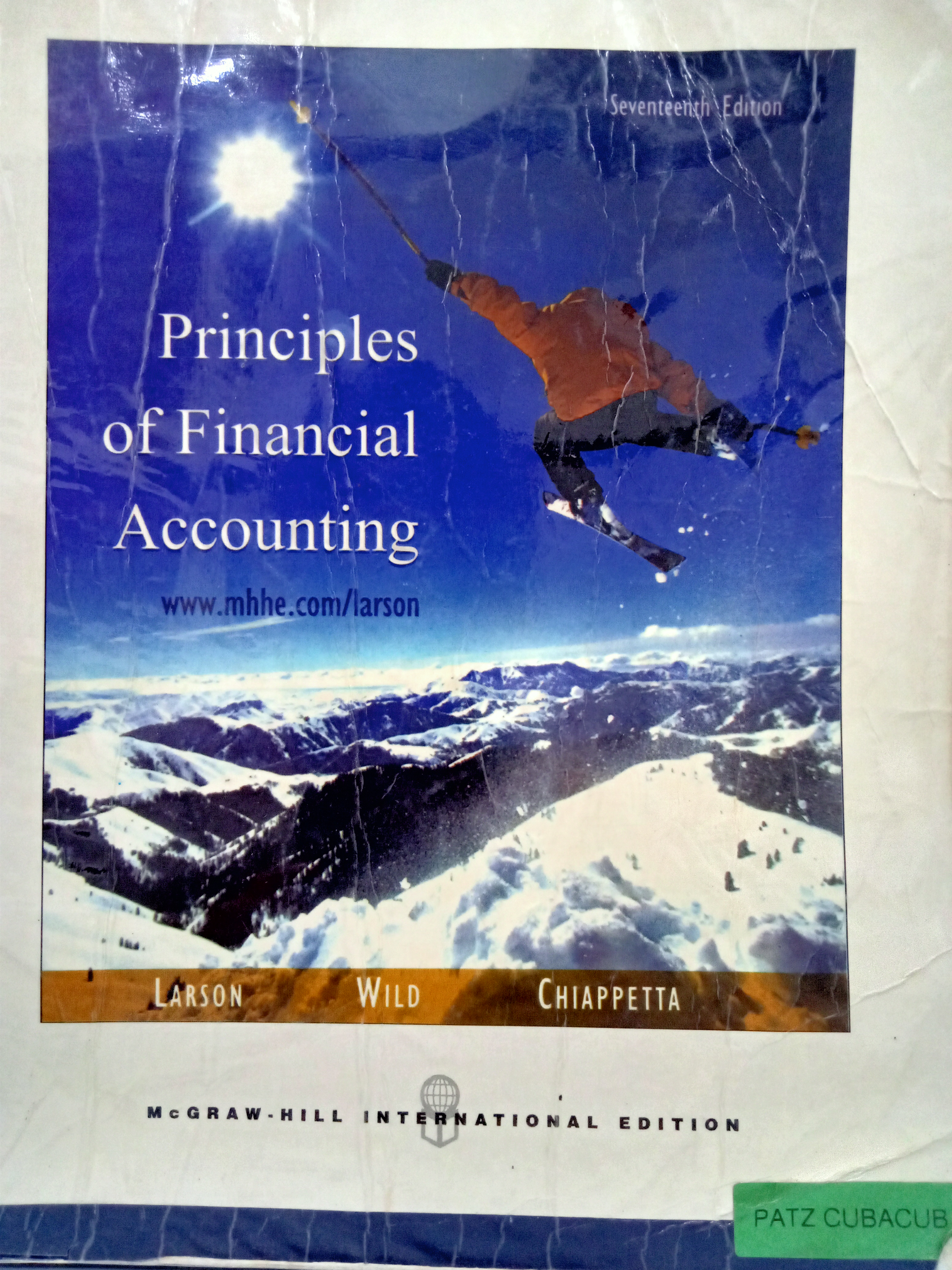 Book cover: Principles of financial accounting