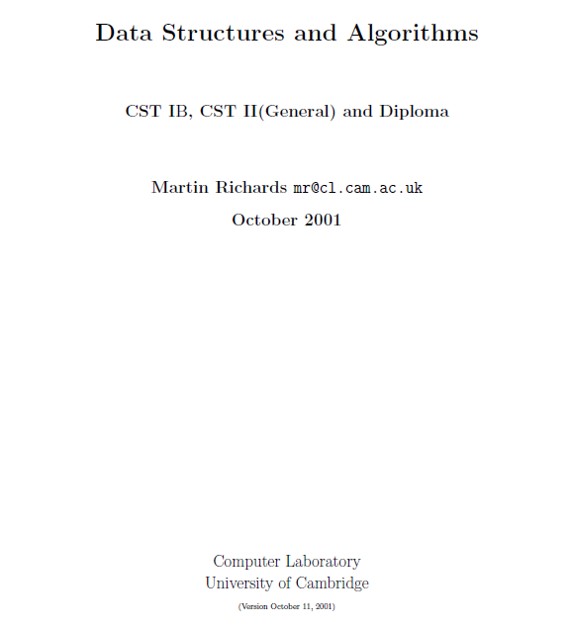 Book cover: Data structures and algorithms