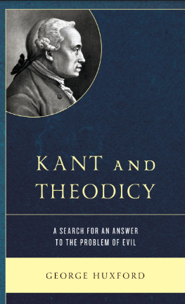 Book cover: Kant and theodicy: a search for an answer to the problem of evil.