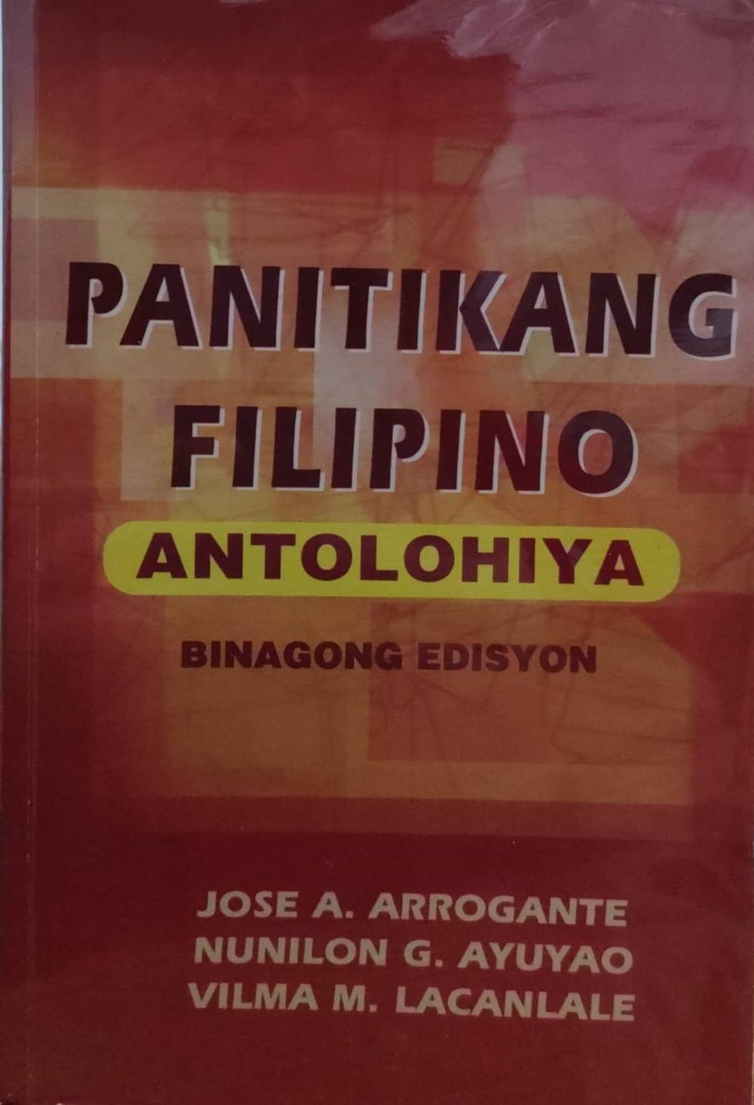 Book cover: Panitikang Filipino antolohiya