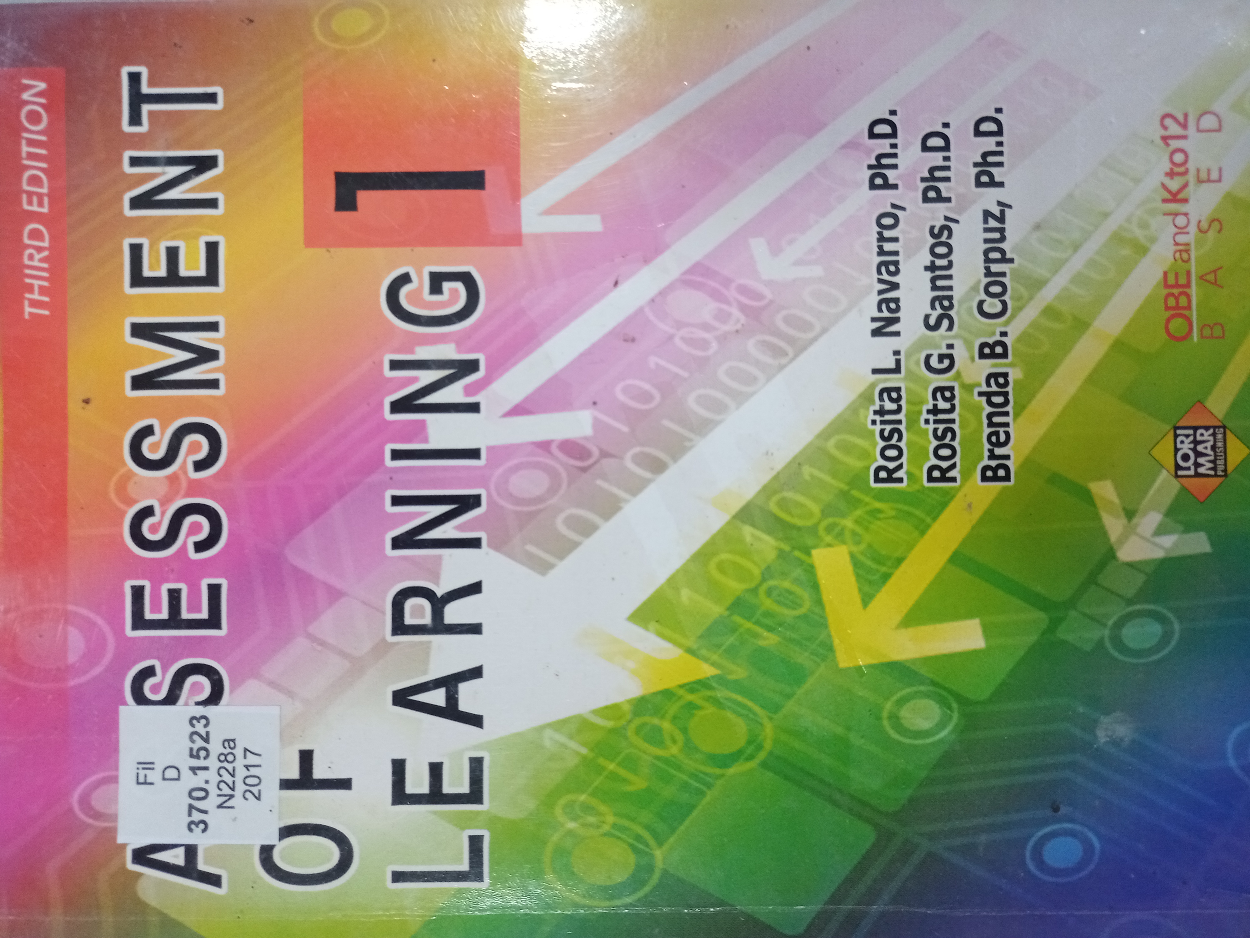 Book cover: Assessment of learning 1