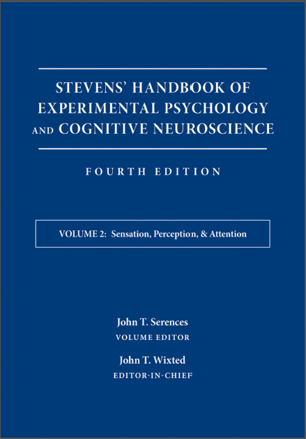 Book cover: Steven's handbook of experimental psychology and cognitive neuroscience, learning and memory volume 2 sensation, perception,  attention