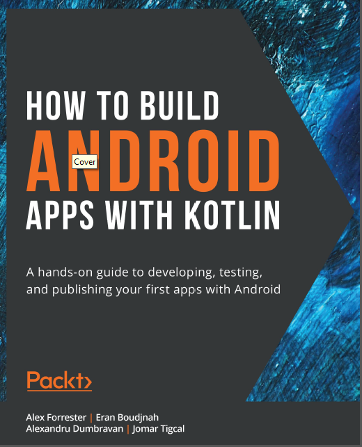 Book cover: How to build android apps with kotlin