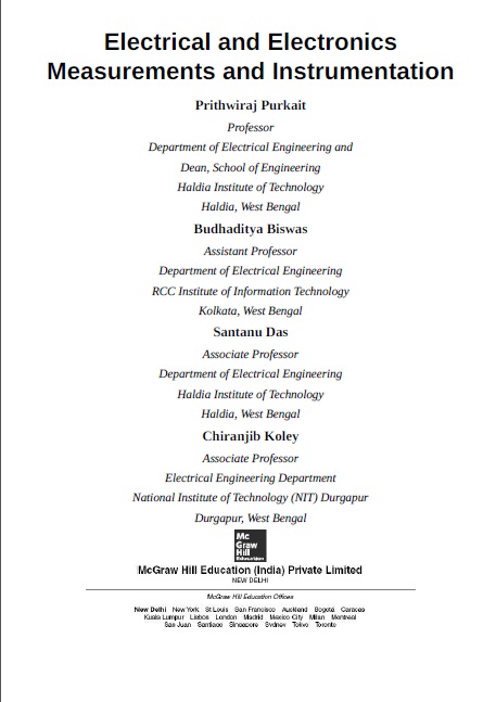 Book cover: Electrical and electronics measurements and instrumentation