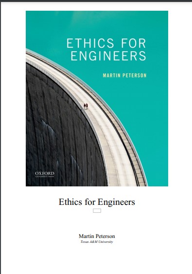 Book cover: Ethics for engineers