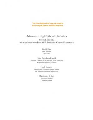 Book cover: Advanced high school statistics