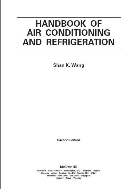 Book cover: Handbook of air conditioning and refrigeration
