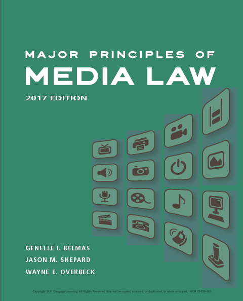 Book cover: Major principles of media law