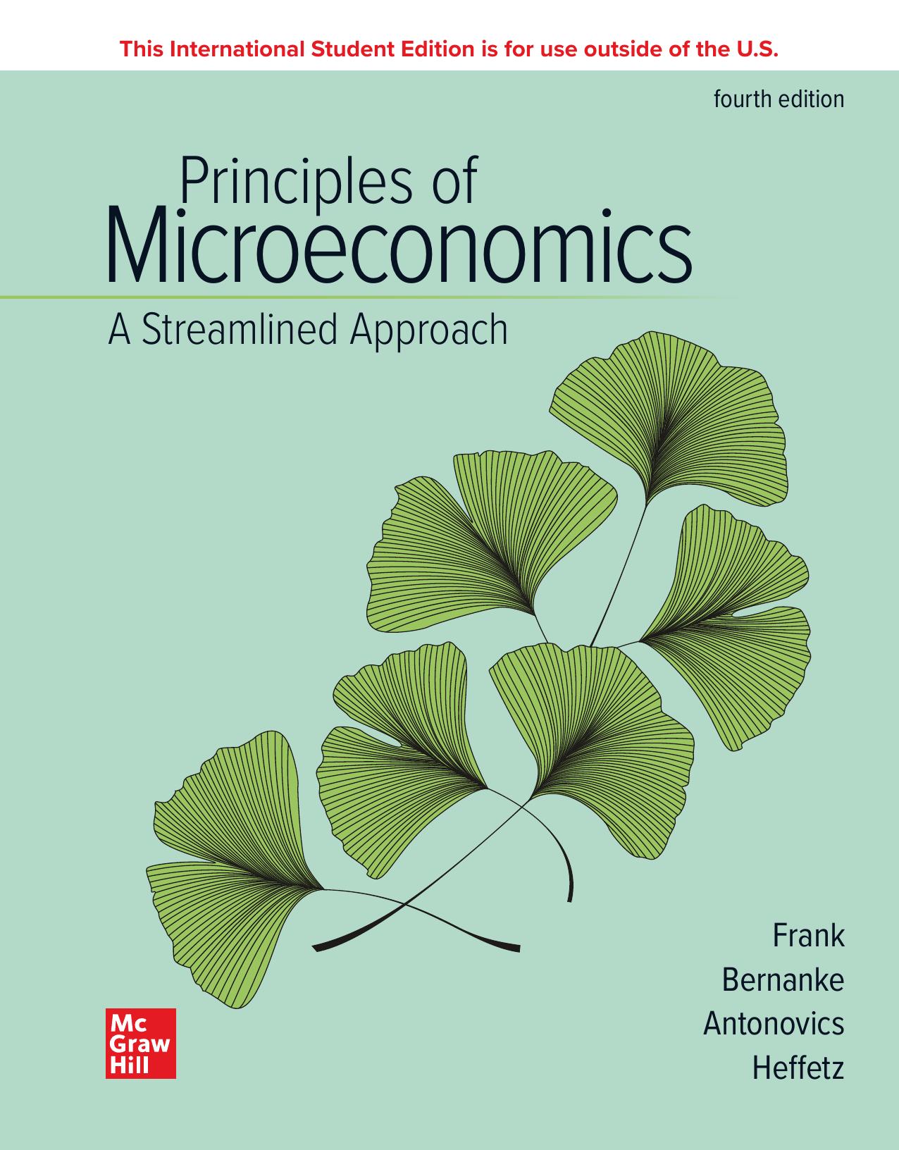 Book cover: Principles of microeconomics: a streamlined approach.
