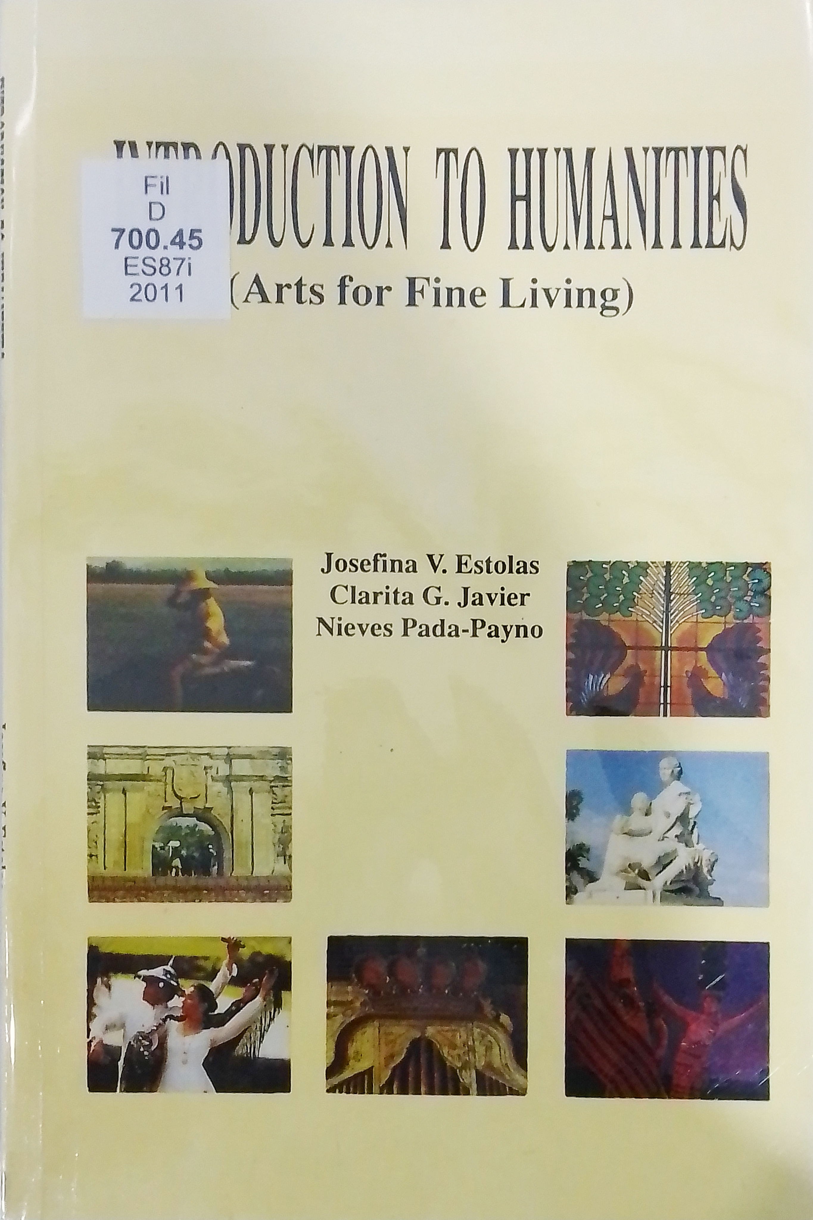 Book cover: Introduction to humanities: arts for fine living.