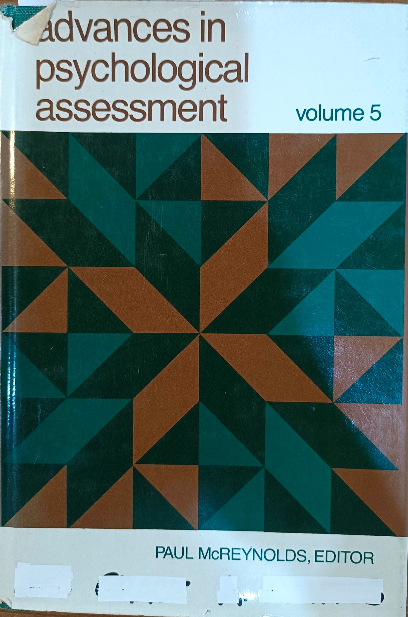 Book cover: Advances in psychological assessment volume 5