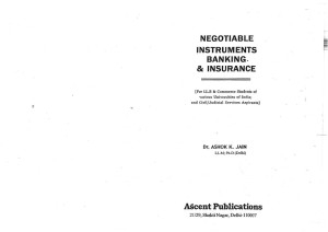 Book cover: Negotiable instruments, banking and insurance
