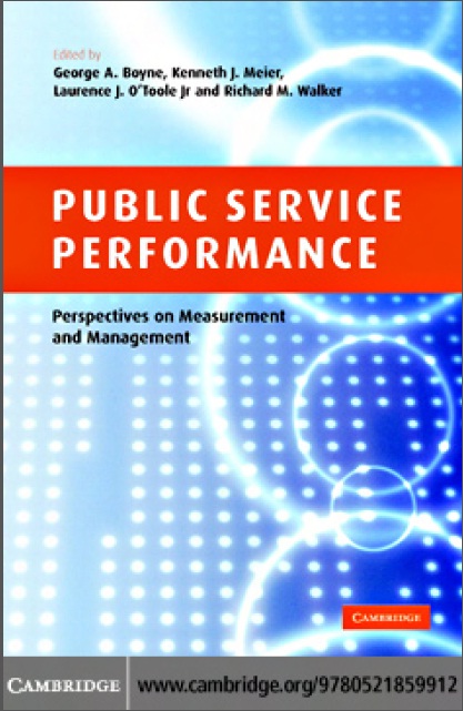 Book cover: Public service performance : perspectives on measurement and management