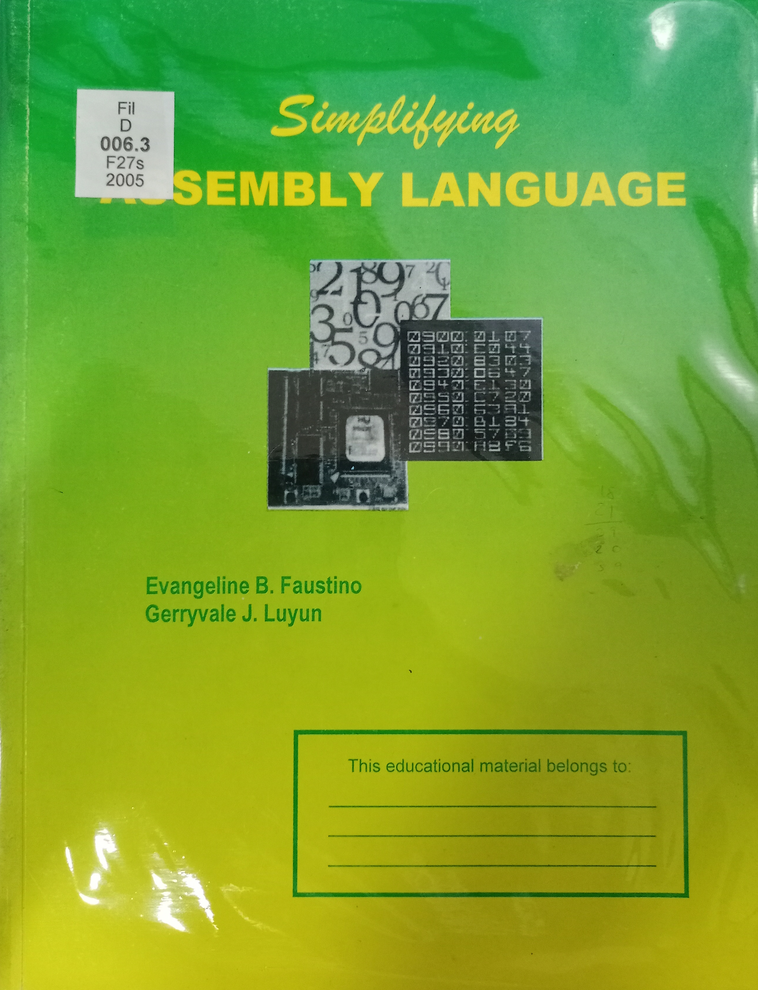 Book cover: Simplifying assembly languange
