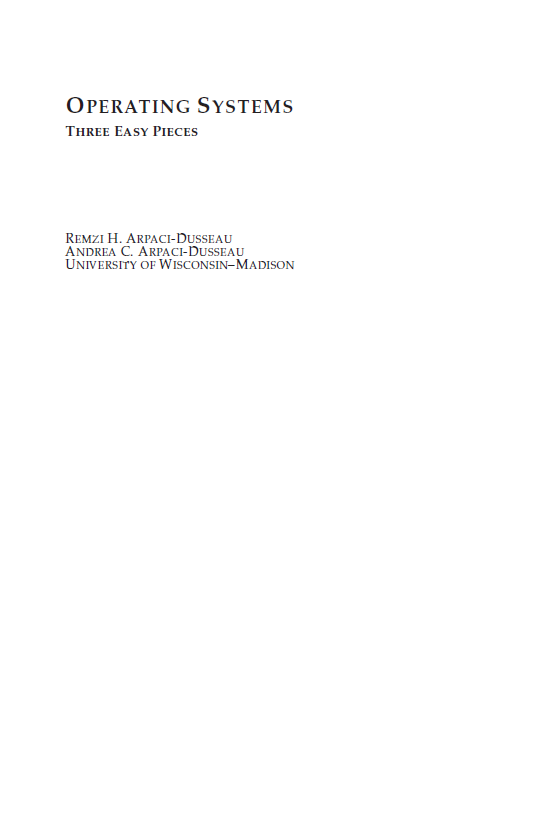 Book cover: Operating systems: three easy pieces