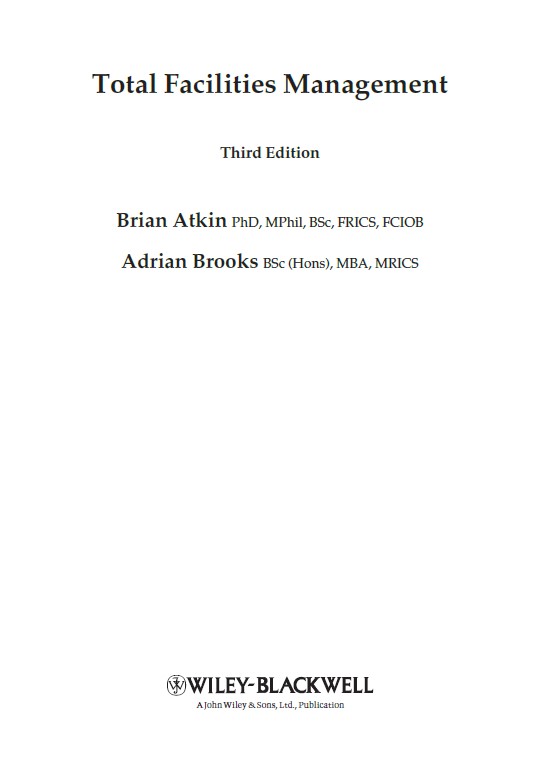 Book cover: Total facilities management