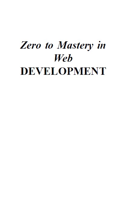 Book cover: Zero to mastery in web development.