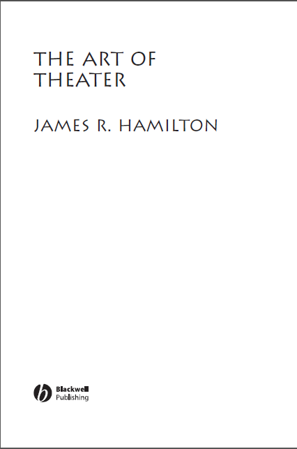 Book cover: The art of theater